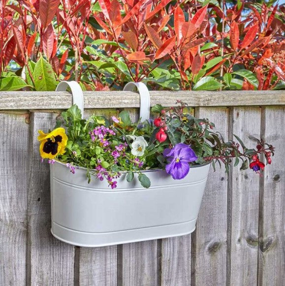 12" Fence & Balcony Hanging Planter Ivory