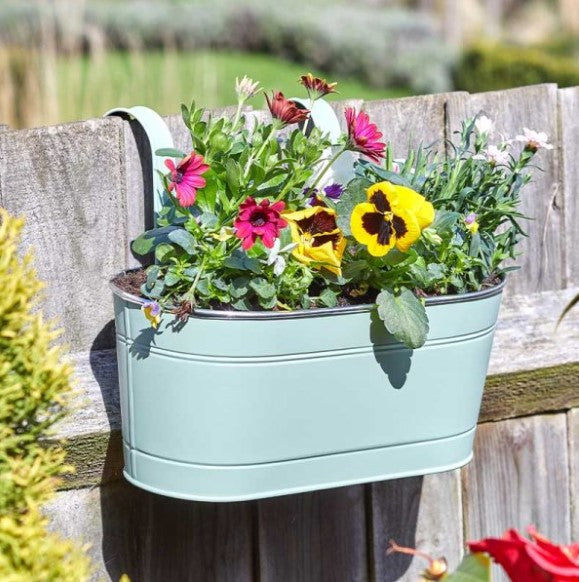 12" Fence & Balcony Hanging Planter - Sage