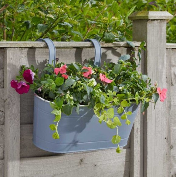 12" Fence & Balcony Hanging Planter - Slate