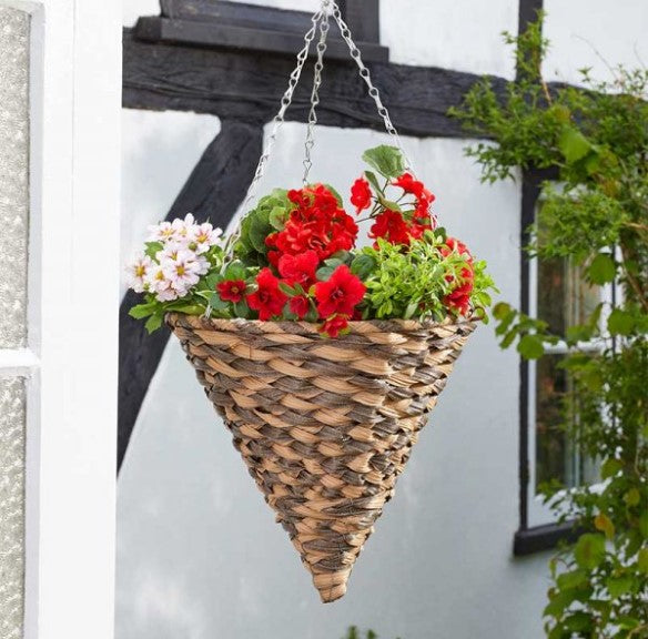 14" Faux Rattan Cone - Earth Braid