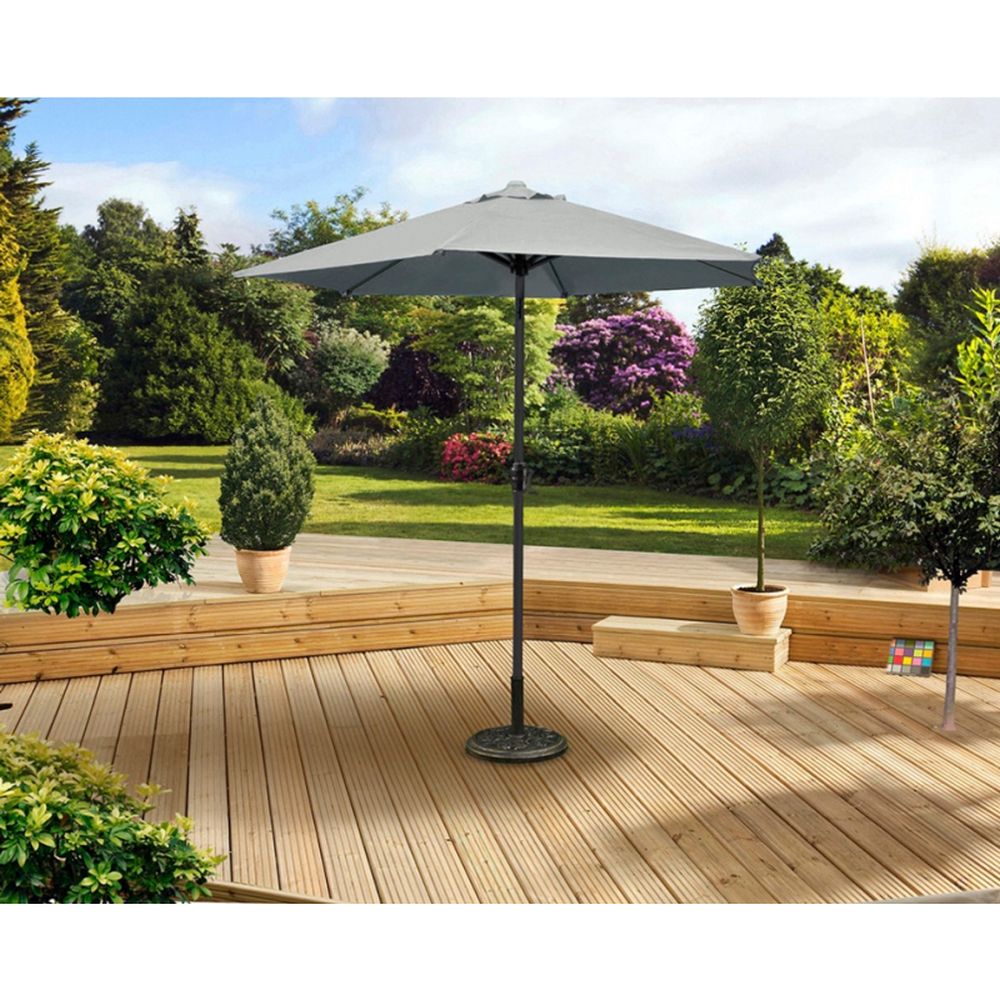 Pagoda 2.5m Grey Aluminium Crank & Tilt Parasol