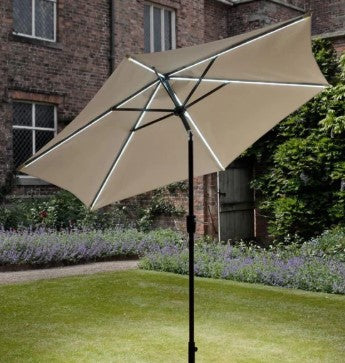 2.7m Ecru Parasol W/ LEDs