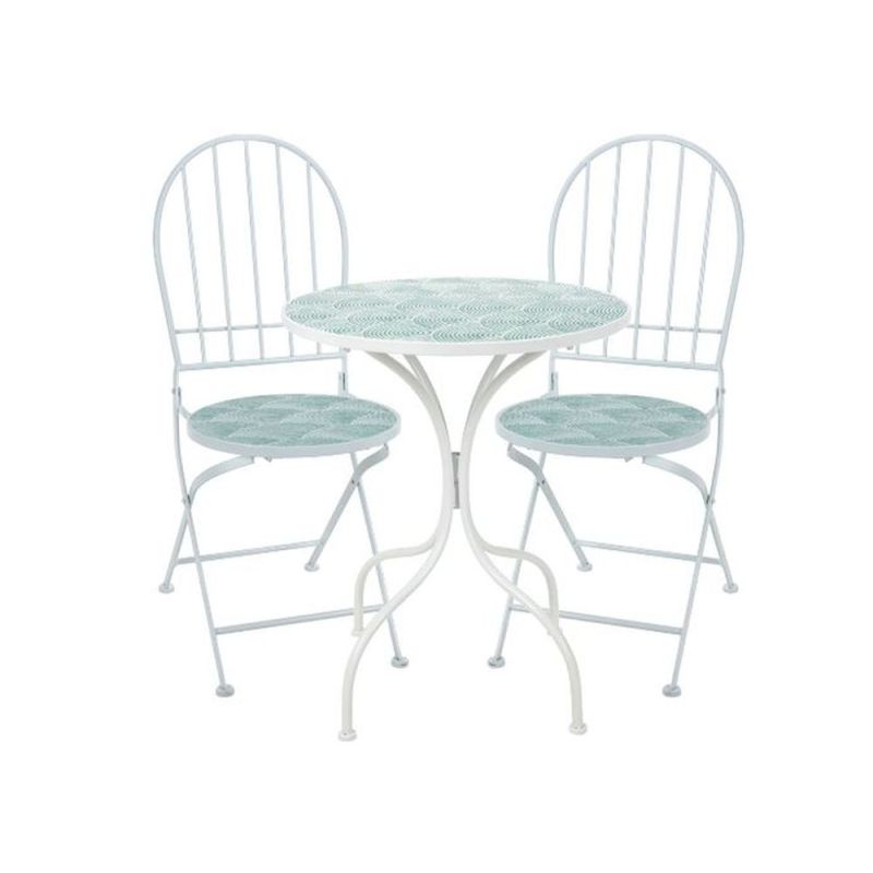 White & Mint Green Bistro Set