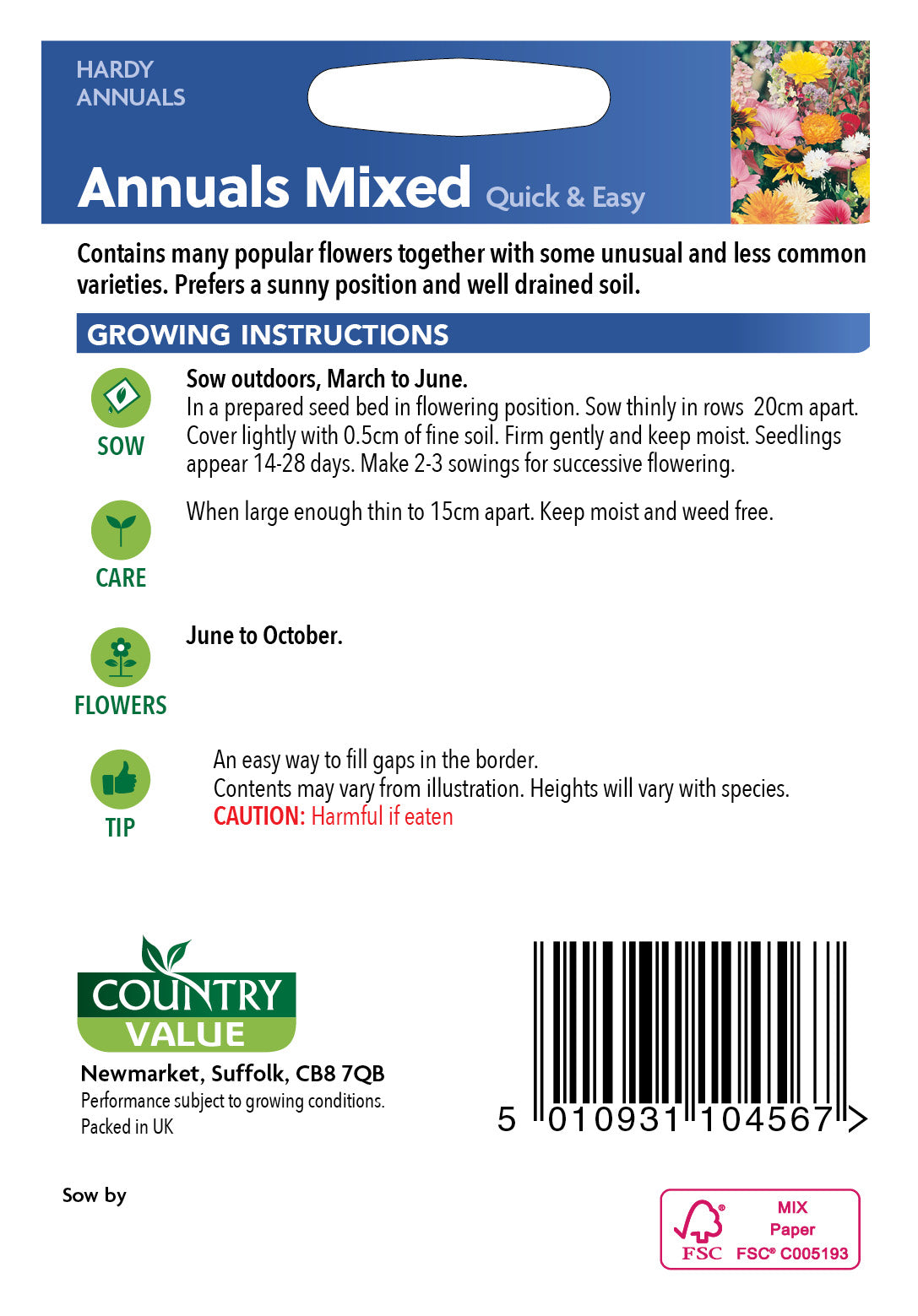 Mixed Annuals Quick & Easy Seeds