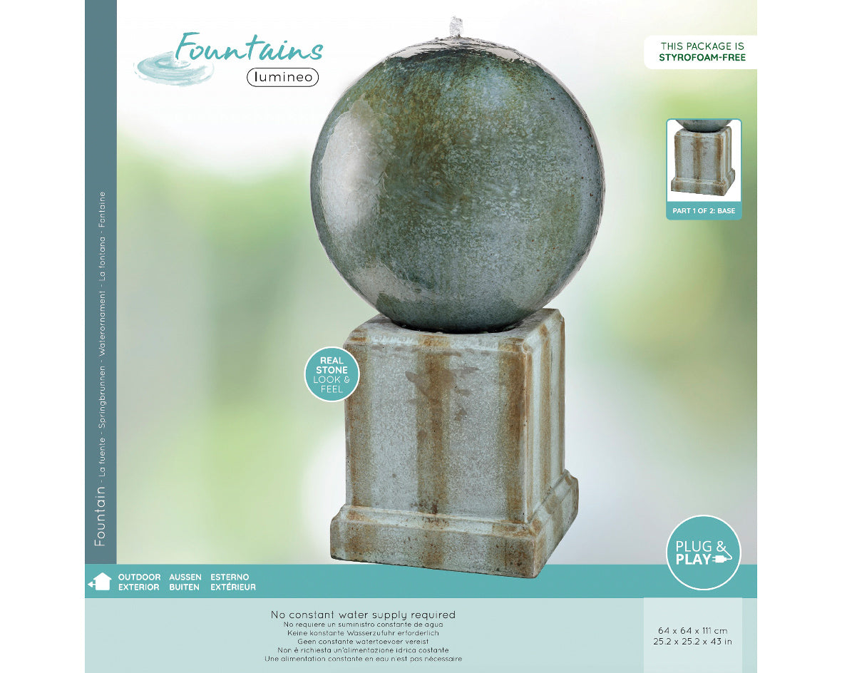 Globe Fountain LGE on pedestal