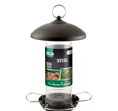 Black steel seed feeder