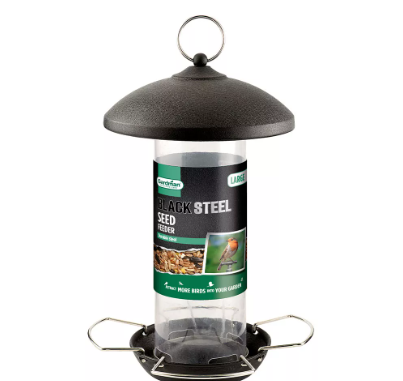 Black Steel Sunflower Hearts Feeder