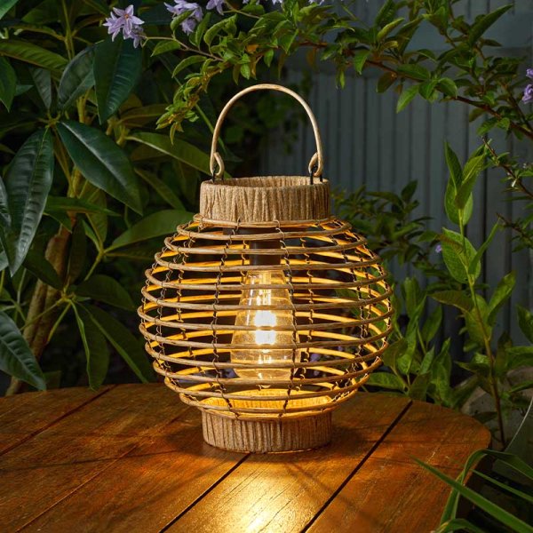 Faux Rattan Terra Lantern