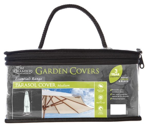 Medium Parasol Cover - Reversible Green & Black