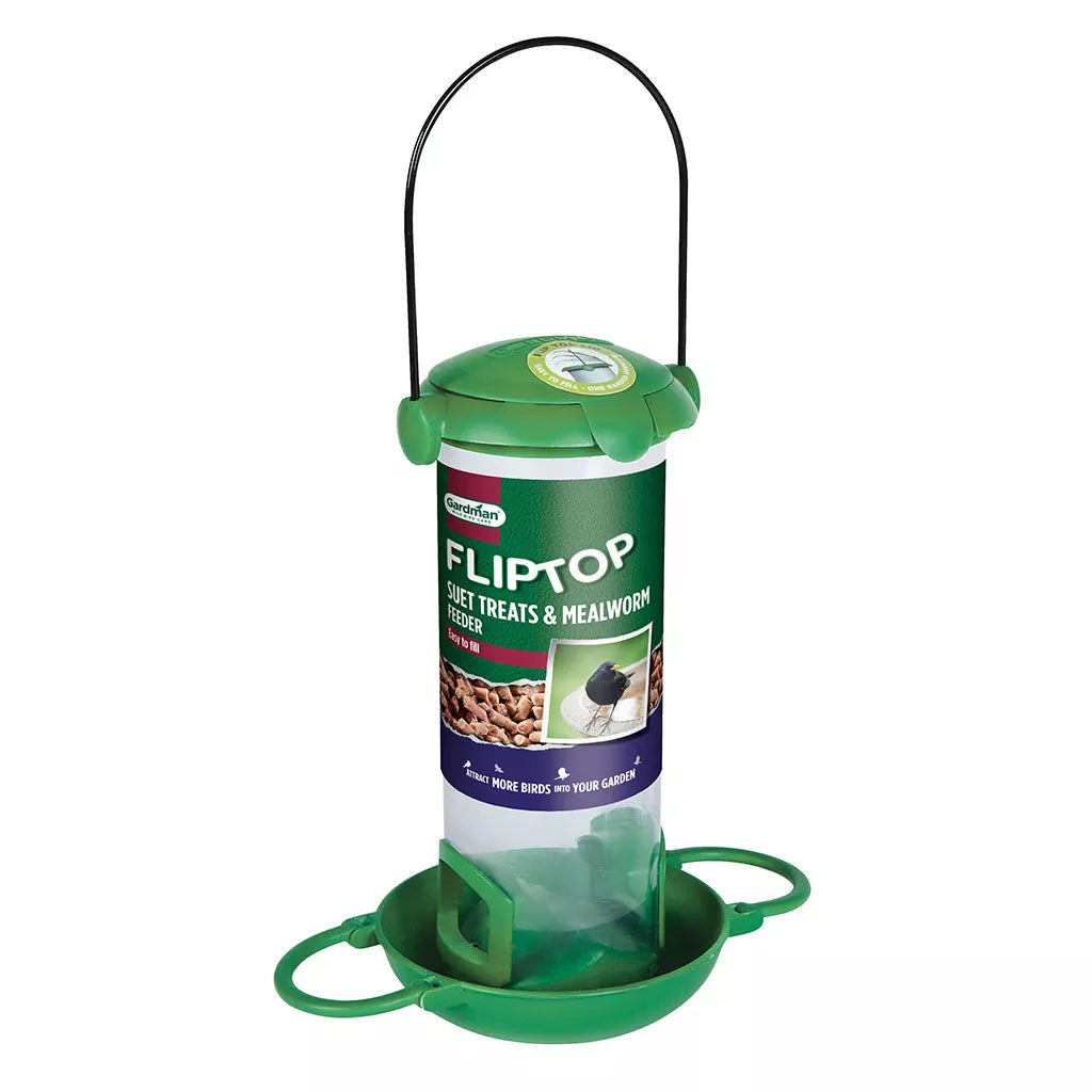 Flip Top Mealworm & Suet Treats Feeder